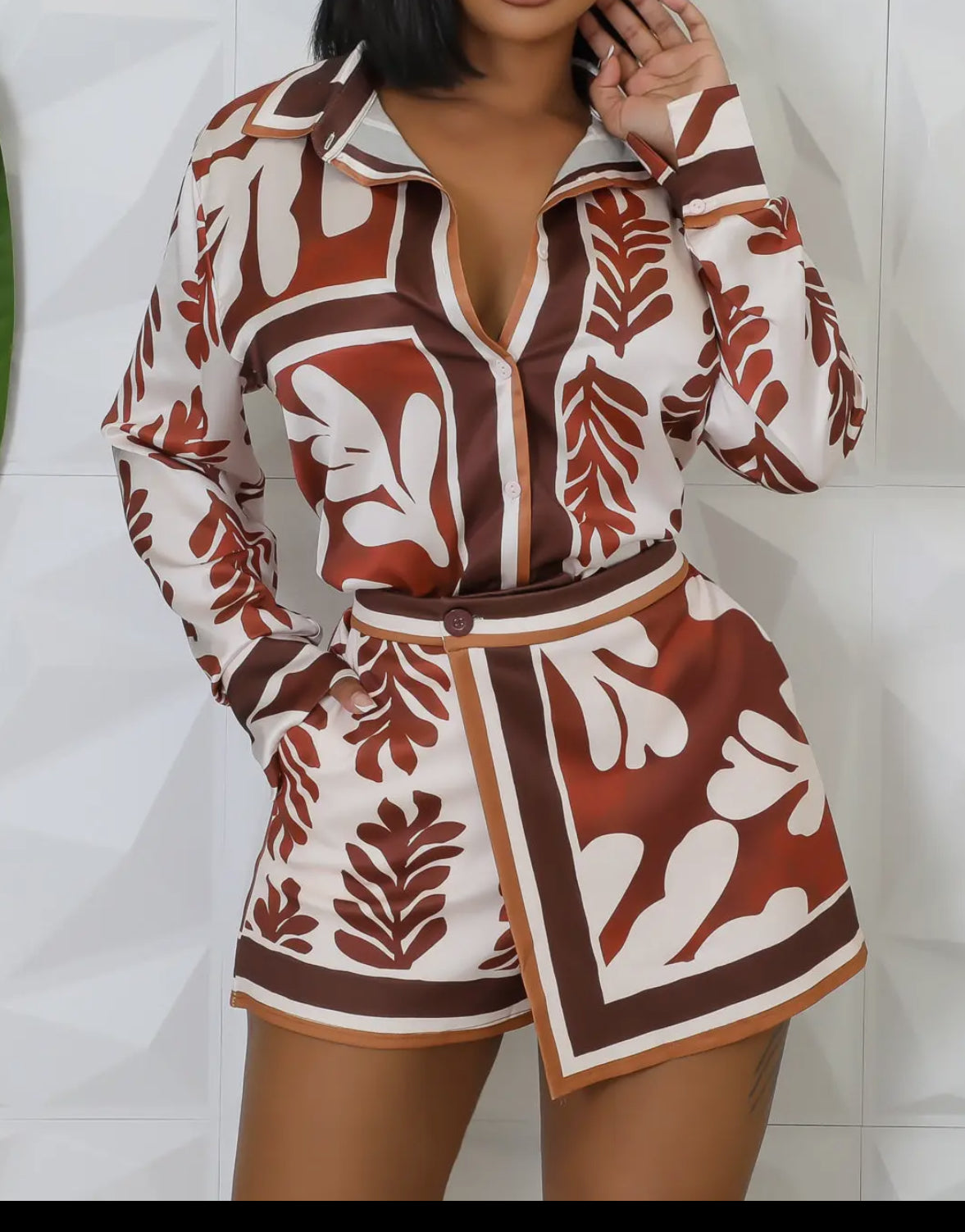 Brown Satin Set