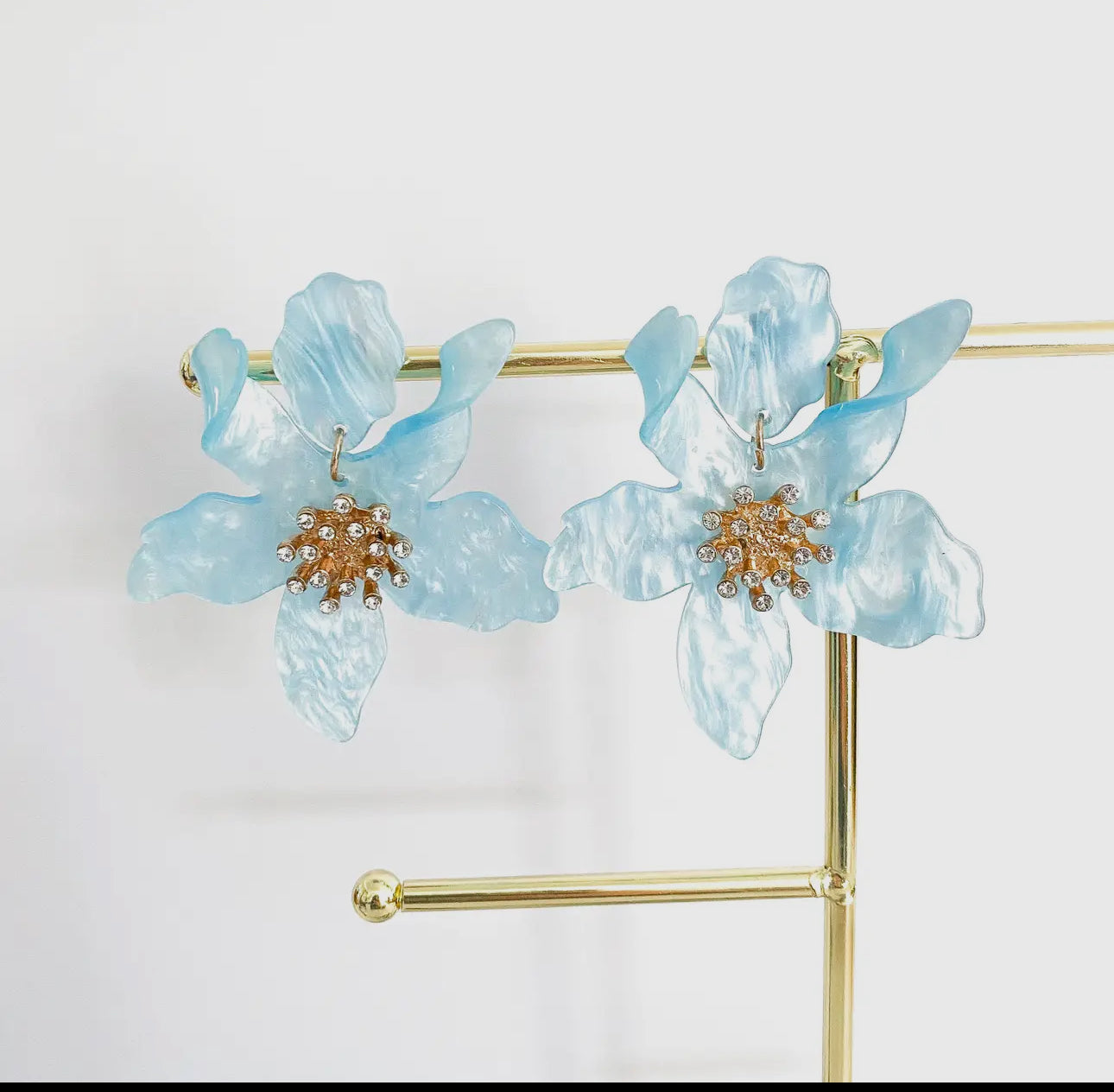 Blue flower earrings!