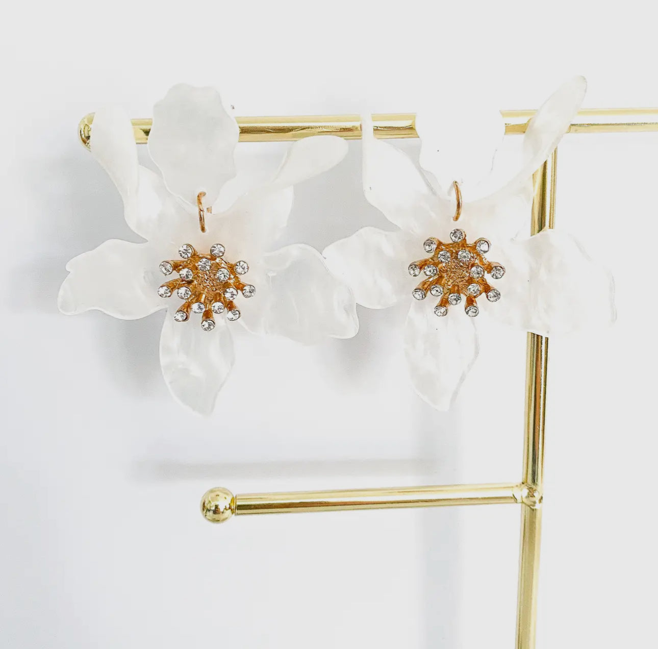 White flower earrings!