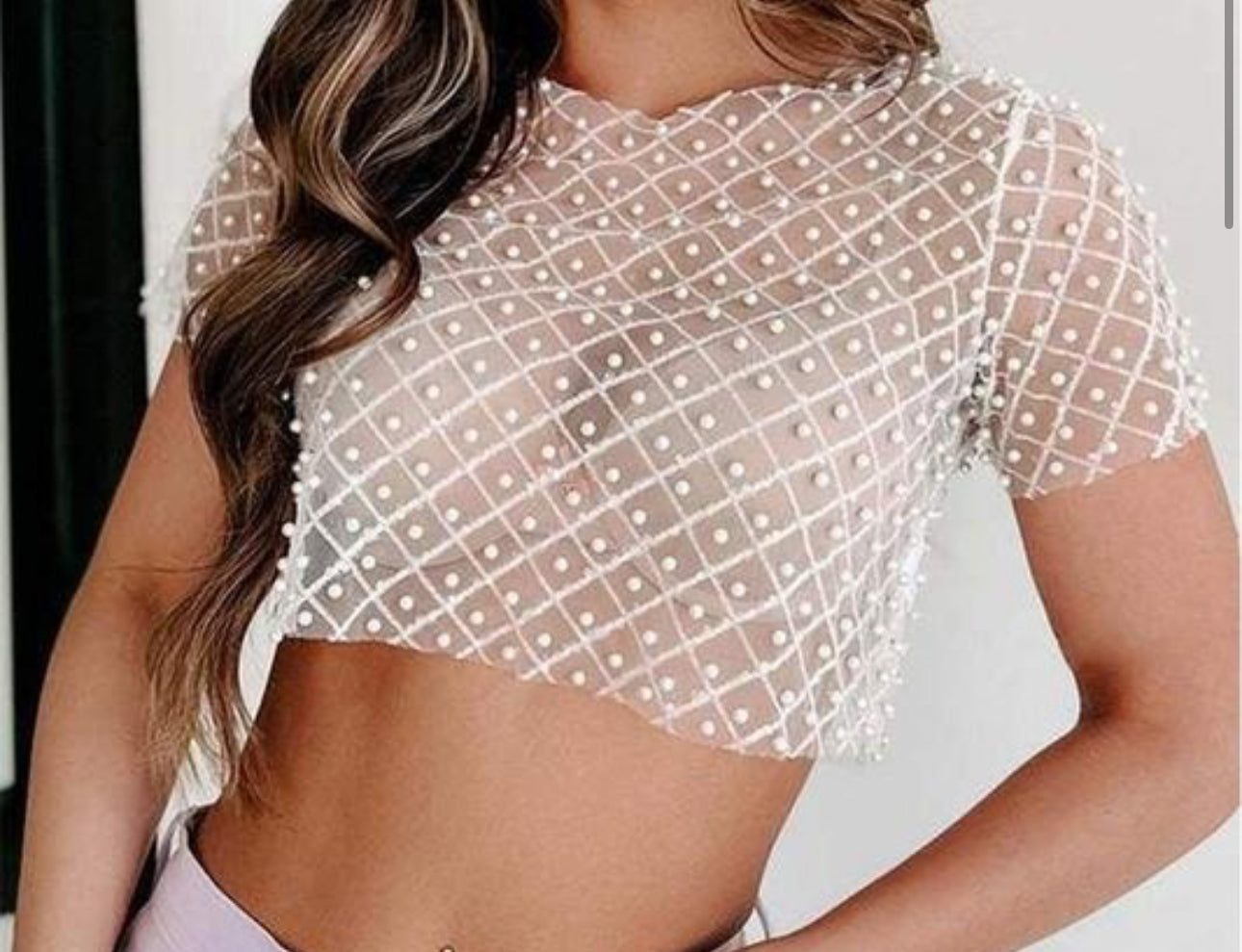 Pearl Mesh Top