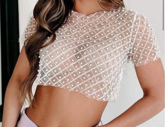 Pearl Mesh Top